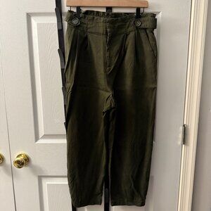Olive Green Cropped Work Pants